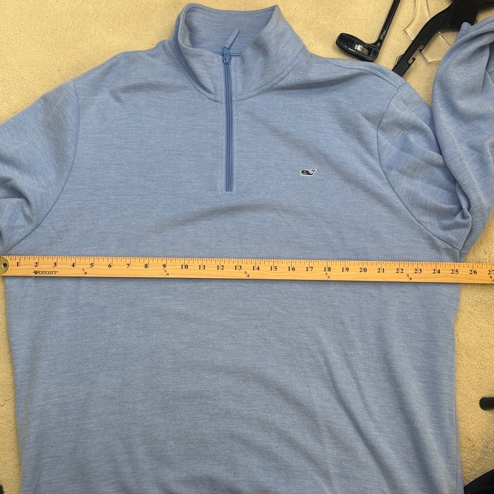 Vineyard Vines Men’s Blue Shep Shirt Quarter Zip Pullover Lightweight Size XL - Picture 8 of 11